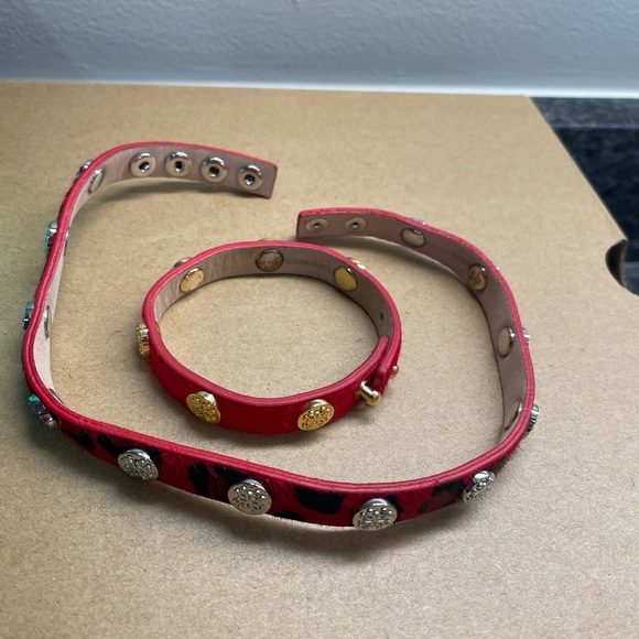 Rustic Cuff Bracelets Meagan Megan Double Wrap Calf Hair Leather Snap - Picture 6 of 8